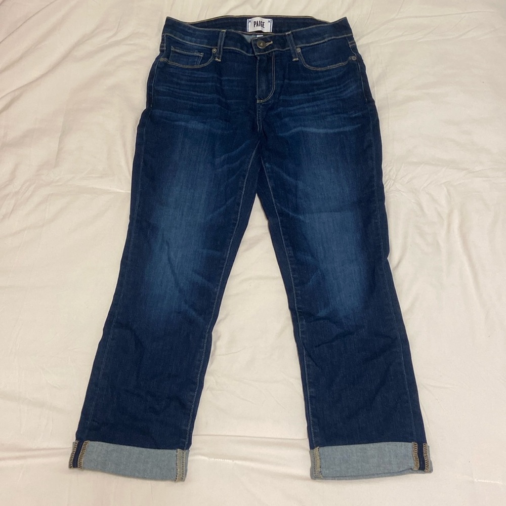 PAIGE Brigitte Low Rise Ankle Straight Premium Denim